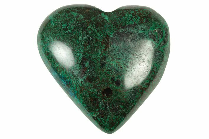 Polished Malachite & Chrysocolla Heart - Peru #250320